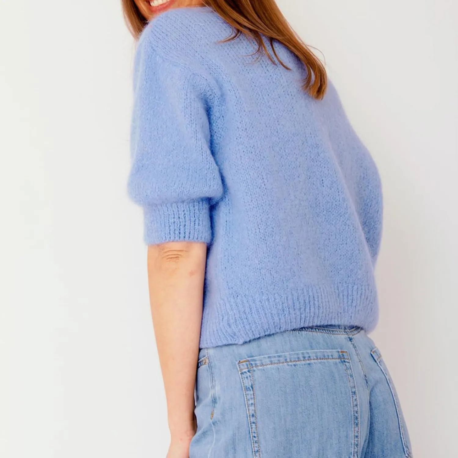 Womens Button Up Short Sleeve Cardigans Sweater Cropped Lightweight Round Neck Elegant Knit Tops with Pockets