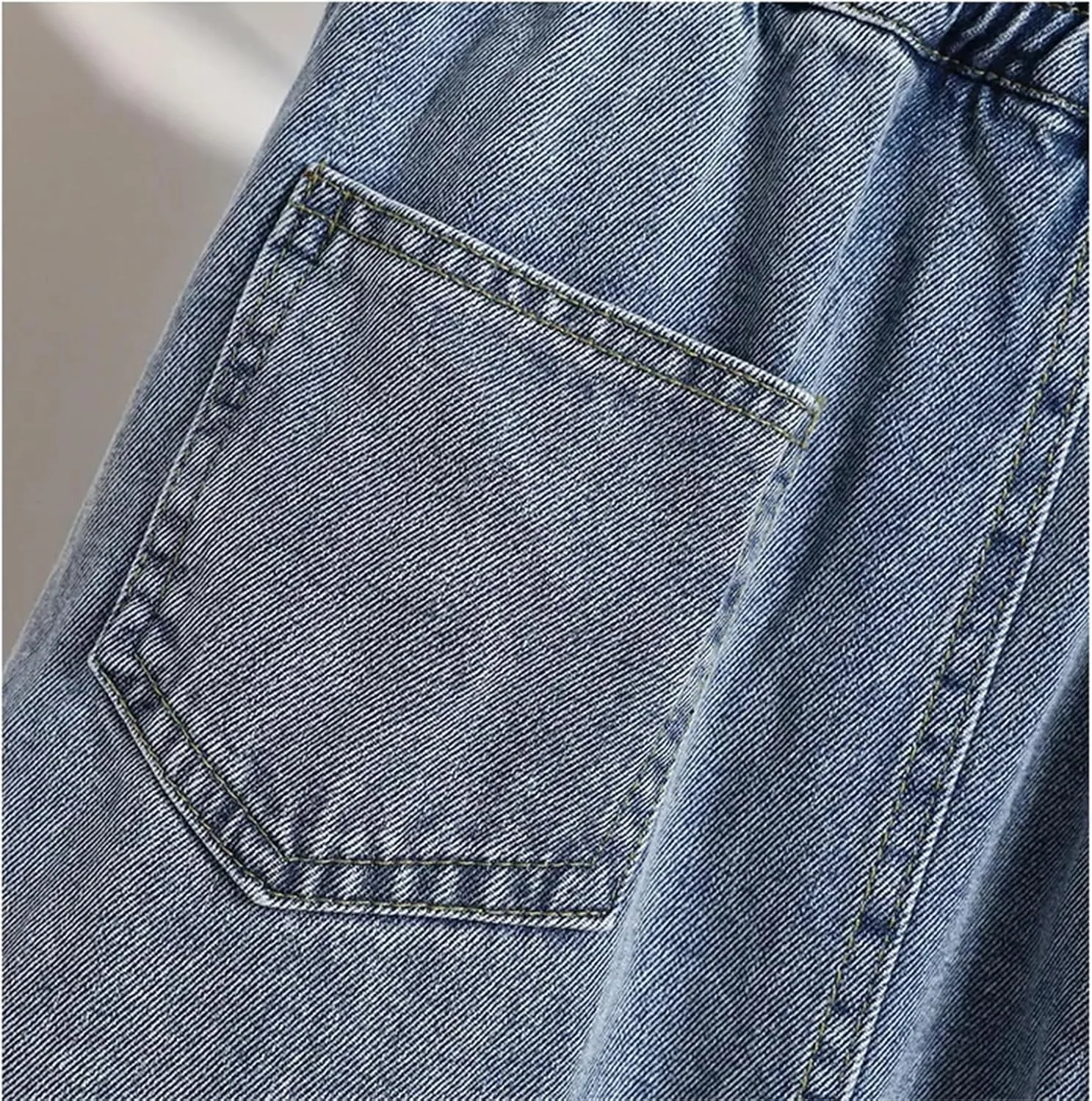 Women's High Waist Denim Skirt Summer Casual Pleated A-Line Midi Jean Skirt