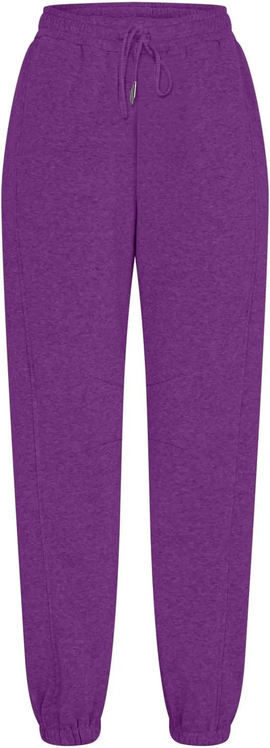 Womens High Waisted Sweatpants 2024 Casual High Waist Crop Pant Ankle Bind Solid Comfy Sweatpant with Pocket
