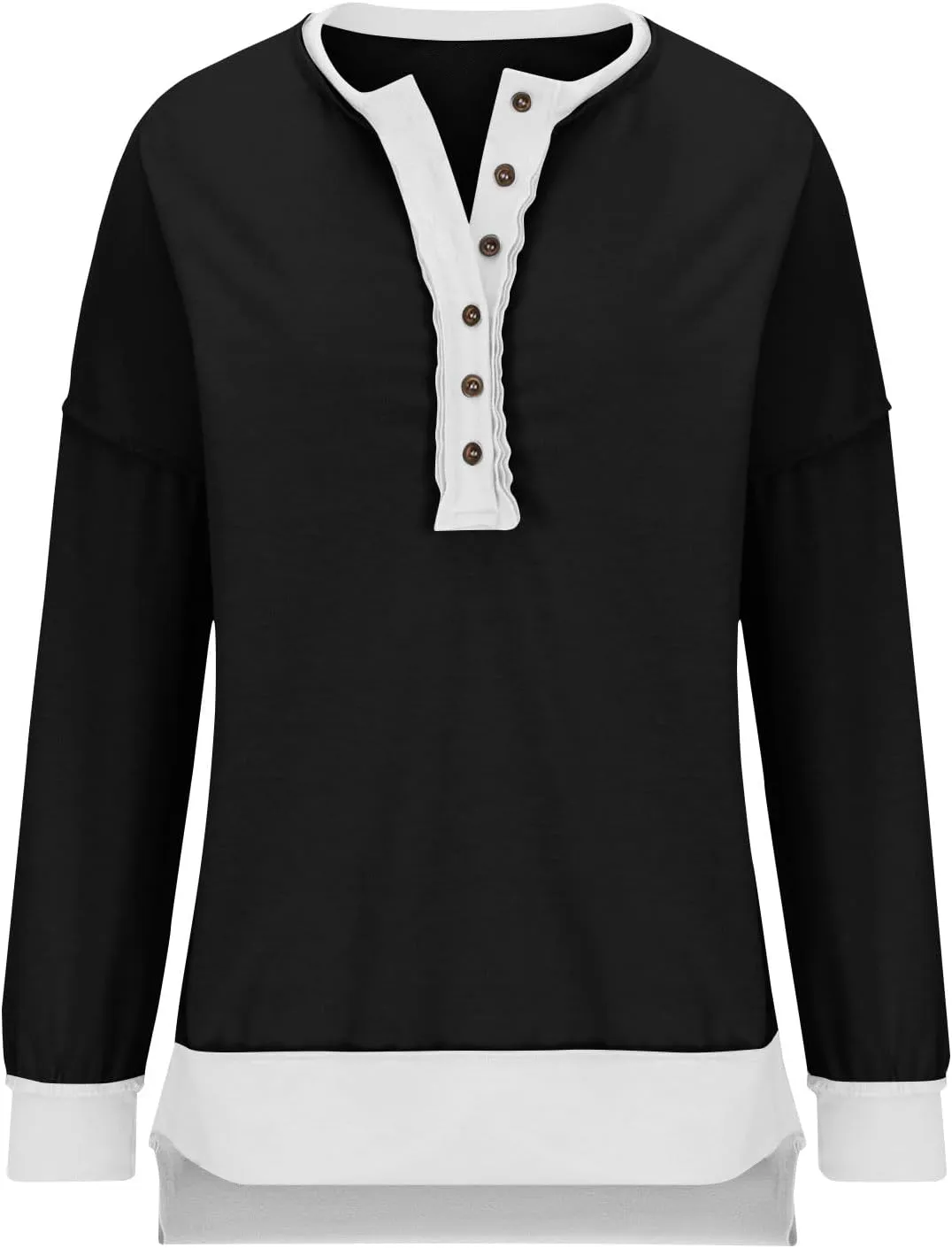 Women's Oversized Sweatshirts Long Sleeve Henley Button Down Pullover Hoodies Tunic Tops 2024 Trendy Fall Clothes