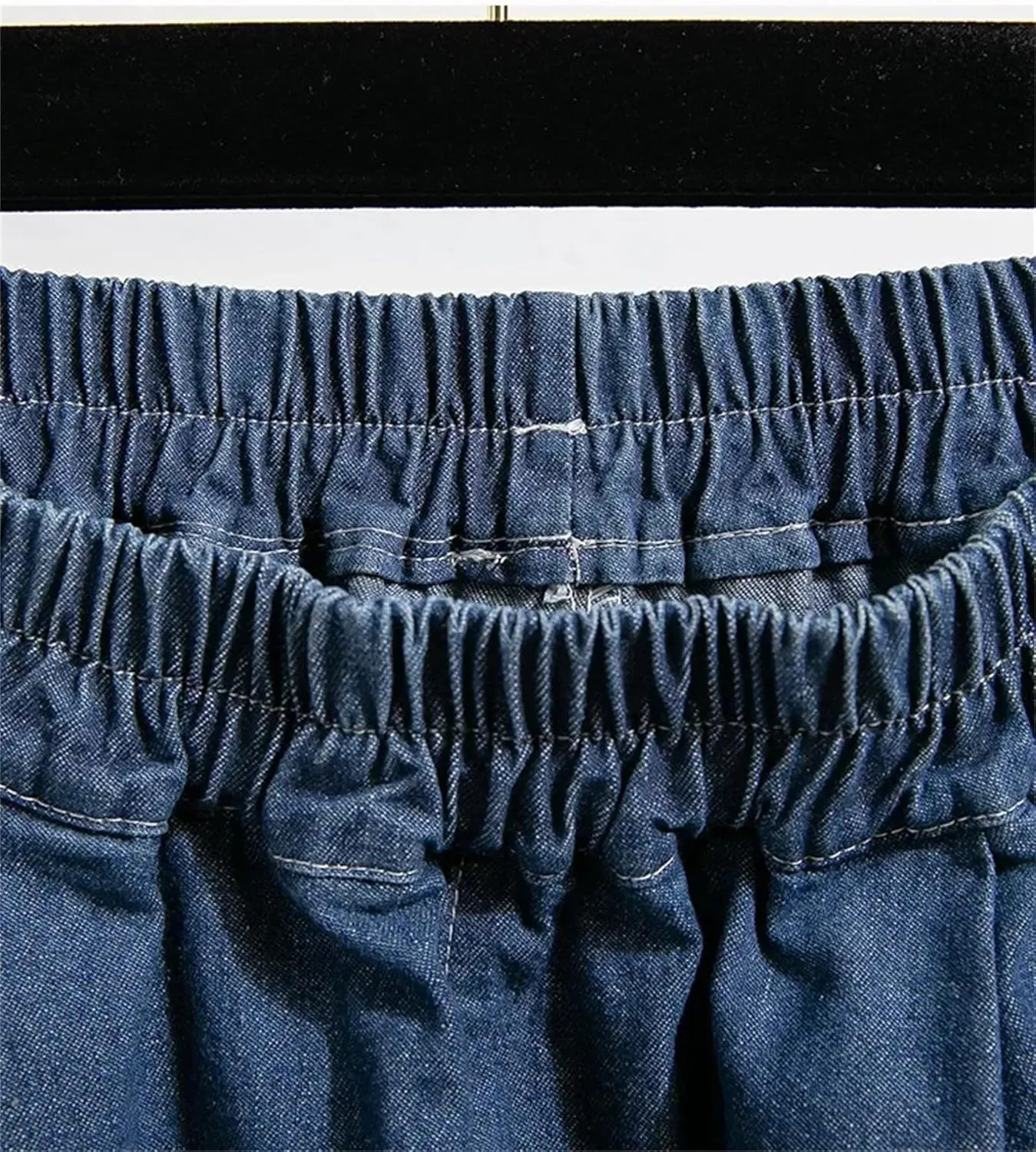 Women's Ruffle Edge A-Line Denim Skirt Summer Casual Solid Loose-Fit High Waist Long Skirt