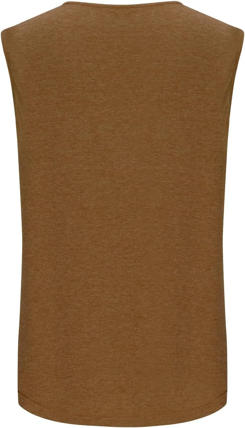 Womens Shirts Dressy Casual Sleeveless Slim Fit V-Neck Tank Top Ladies Basics Crewneck Casual T-Shirt Solid Color
