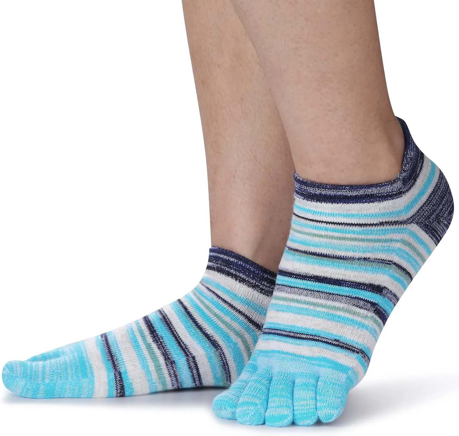 Women's Toe socks Cotton Lightweight No Show Five Fingers Running Socks 4 Pack