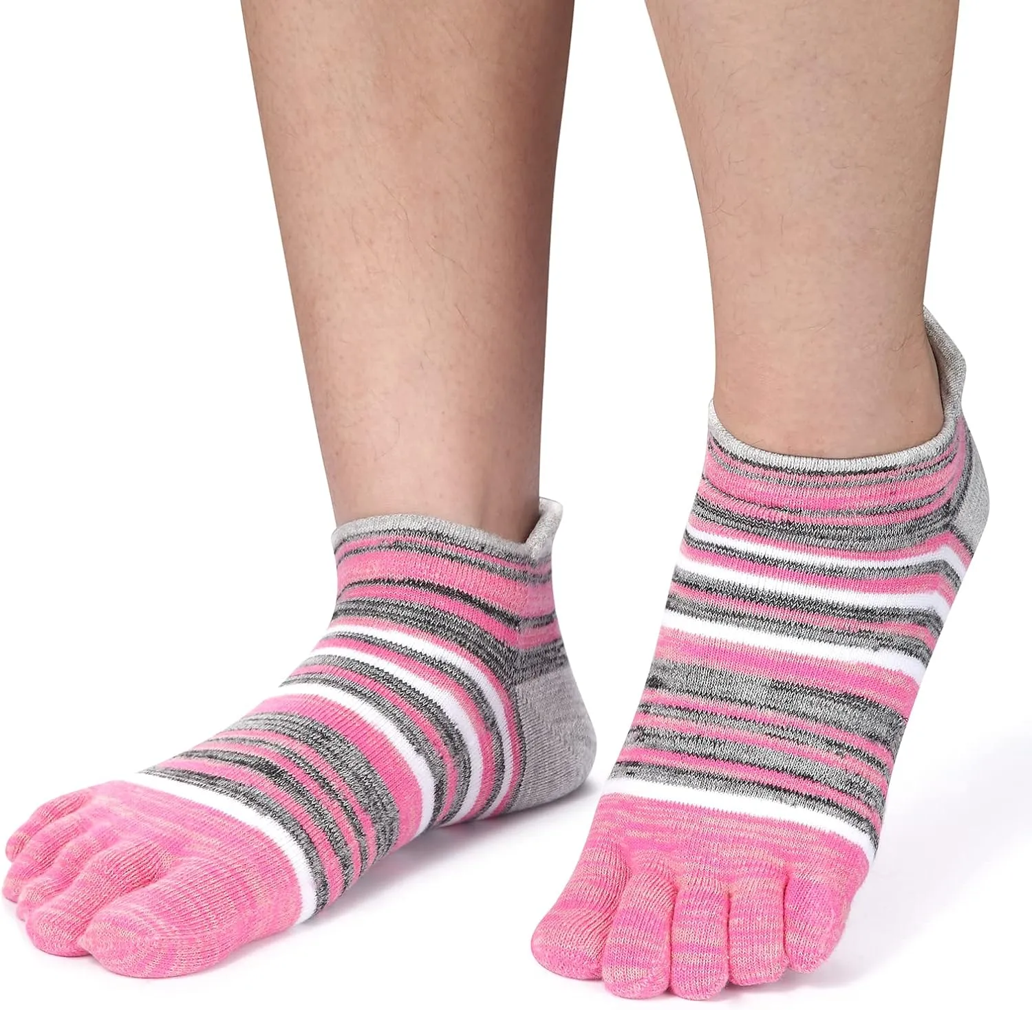 Women's Toe socks Cotton Lightweight No Show Five Fingers Running Socks 4 Pack