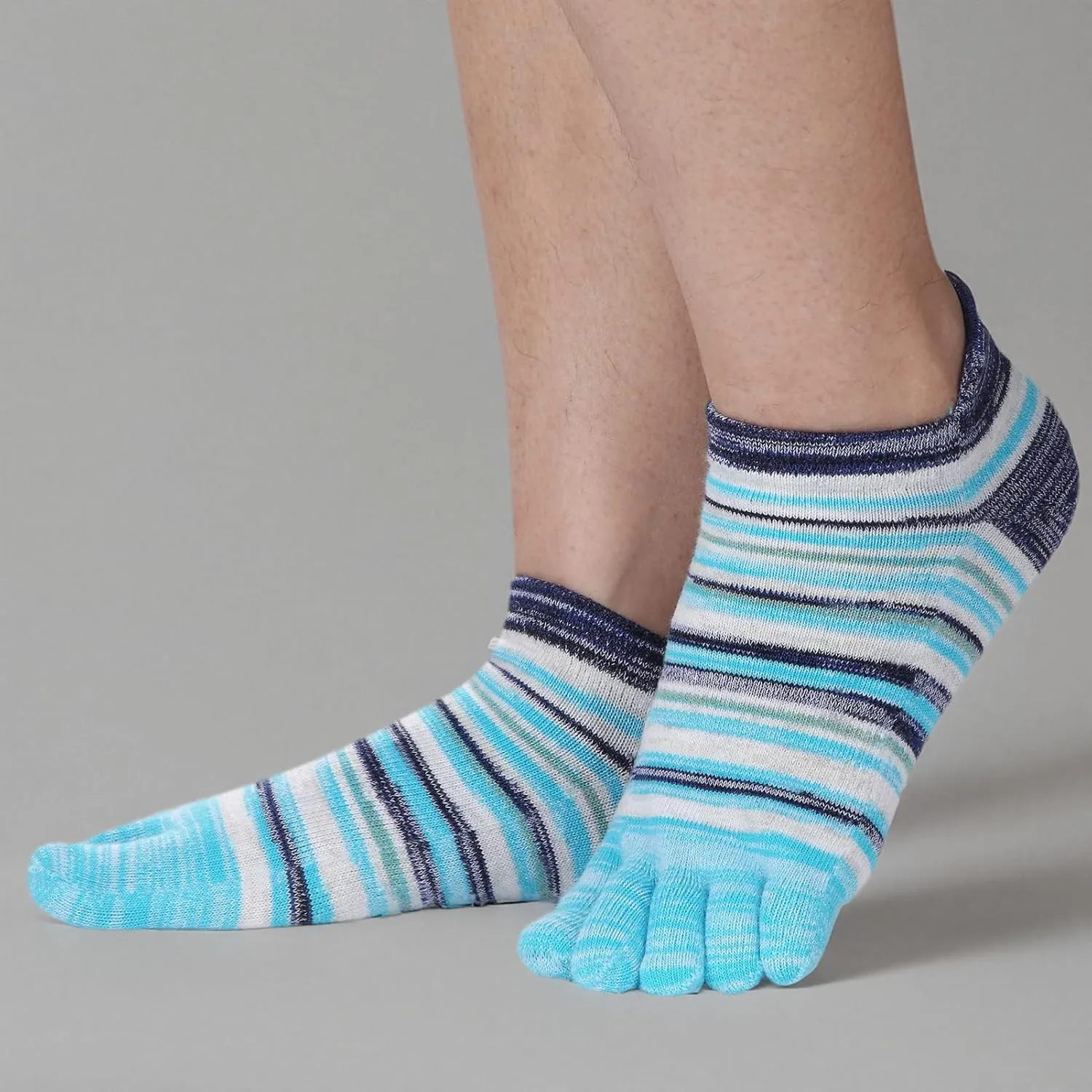 Women's Toe socks Cotton Lightweight No Show Five Fingers Running Socks 4 Pack