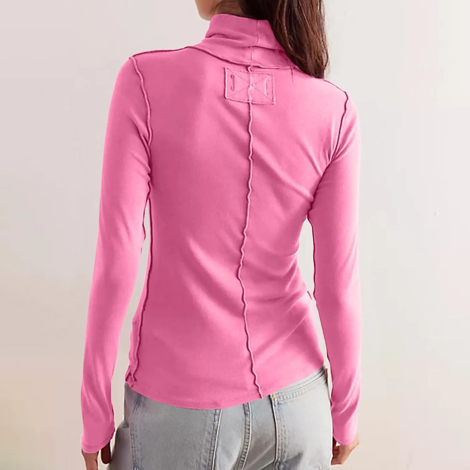 Women's Turtleneck Shirt Long Sleeve Mock Neck Slim Fit Tops Thermal Base Layer Soft Lightweight Stretch Undershirts