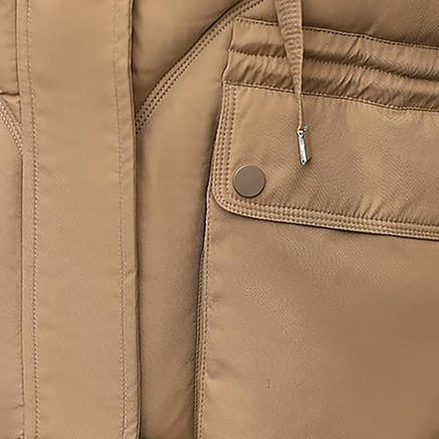 Womens Winter Puffer Coats Trendy Long Sleeve Drawstring Hooded Zip down Jacket Casual Warm Padded Tops with Pocket