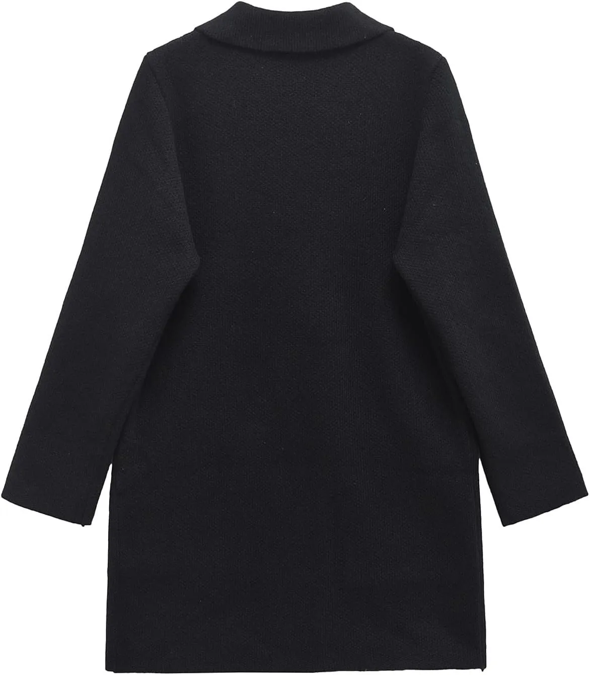 Women's Wool Blend Double-Breasted Peacoat Stylish Button-Down Lapel Blazer Jacket Cozy Thick Winter Cardigan