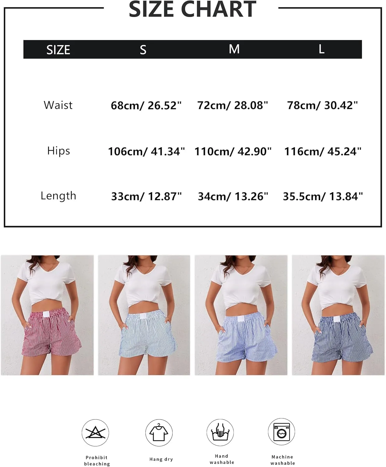 Womens Y2K Striped Boxer Shorts Cute Sleeping Shorts Elastic Waist Pajama Shorts Mid Rise Lounge Short With Pockets