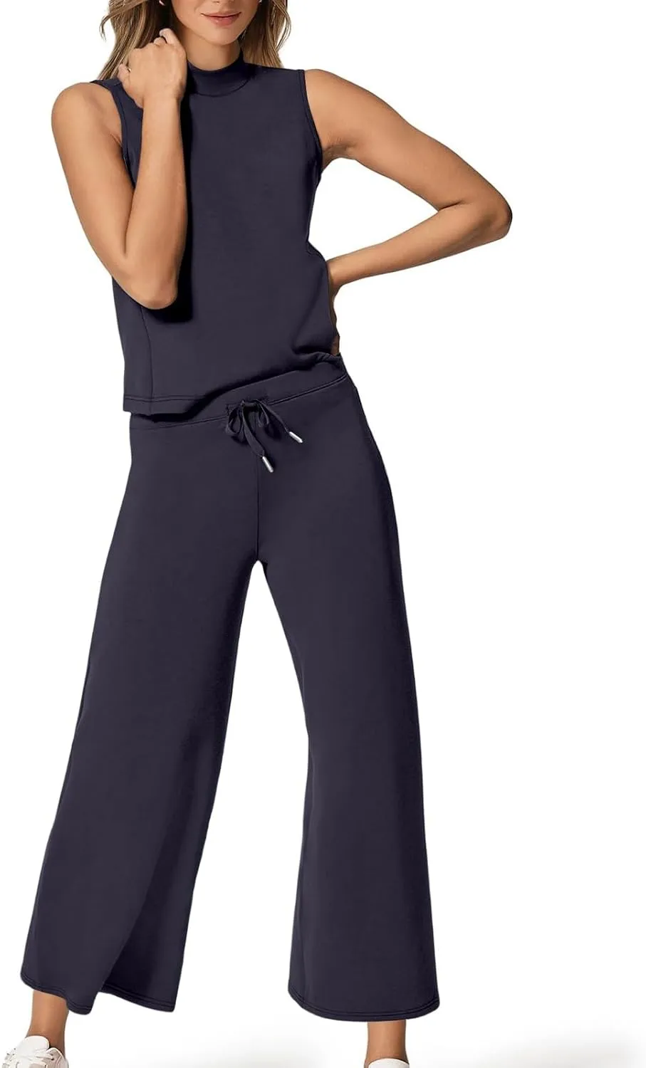 Workout Sets for Women Short Sleeve Wide Leg Pants Summer Sets Fitness Travel Outfits 2025 Sport Lounge Clothing