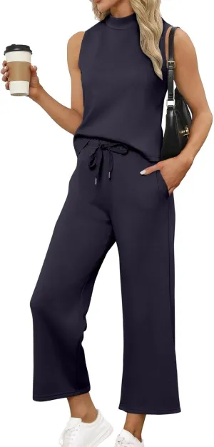 Workout Sets for Women Short Sleeve Wide Leg Pants Summer Sets Fitness Travel Outfits 2025 Sport Lounge Clothing