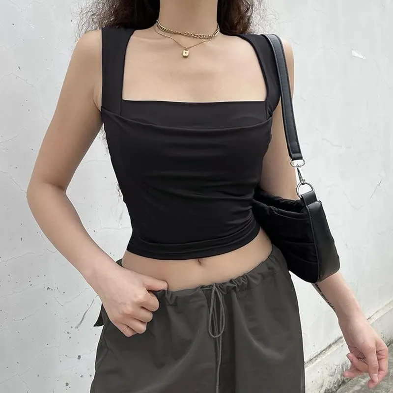 Y2K Sexy Lace V Neck Cami Crop Top Sleeveless Slim Fit Spaghetti Strap Tank Tops Crop Camisoles Summer Streetwear