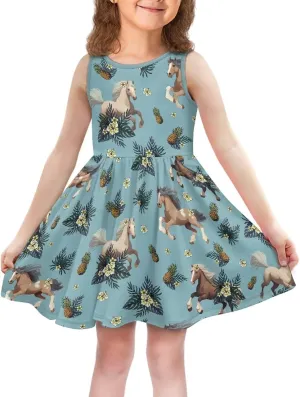 Ystardream Dress for Girls Cute Girl's Loose Casual Holiday Midi Dress