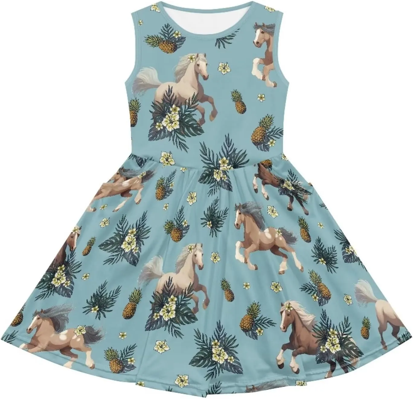 Ystardream Dress for Girls Cute Girl's Loose Casual Holiday Midi Dress