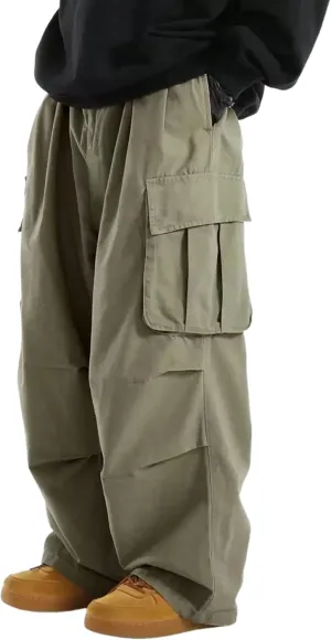 ZAFUL Men's Baggy Cargo Pants Casual Drawstring Loose Fit Hip Hop Pants Flap Pockets Trousers for Streetwear