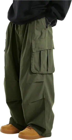 ZAFUL Men's Baggy Cargo Pants Casual Drawstring Loose Fit Hip Hop Pants Flap Pockets Trousers for Streetwear