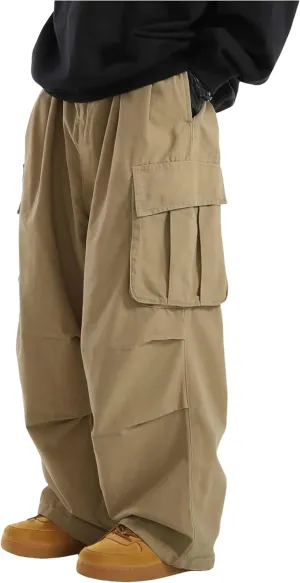 ZAFUL Men's Baggy Cargo Pants Casual Drawstring Loose Fit Hip Hop Pants Flap Pockets Trousers for Streetwear