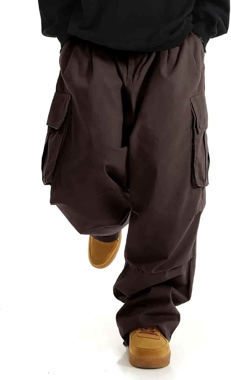 ZAFUL Men's Baggy Cargo Pants Casual Drawstring Loose Fit Hip Hop Pants Flap Pockets Trousers for Streetwear