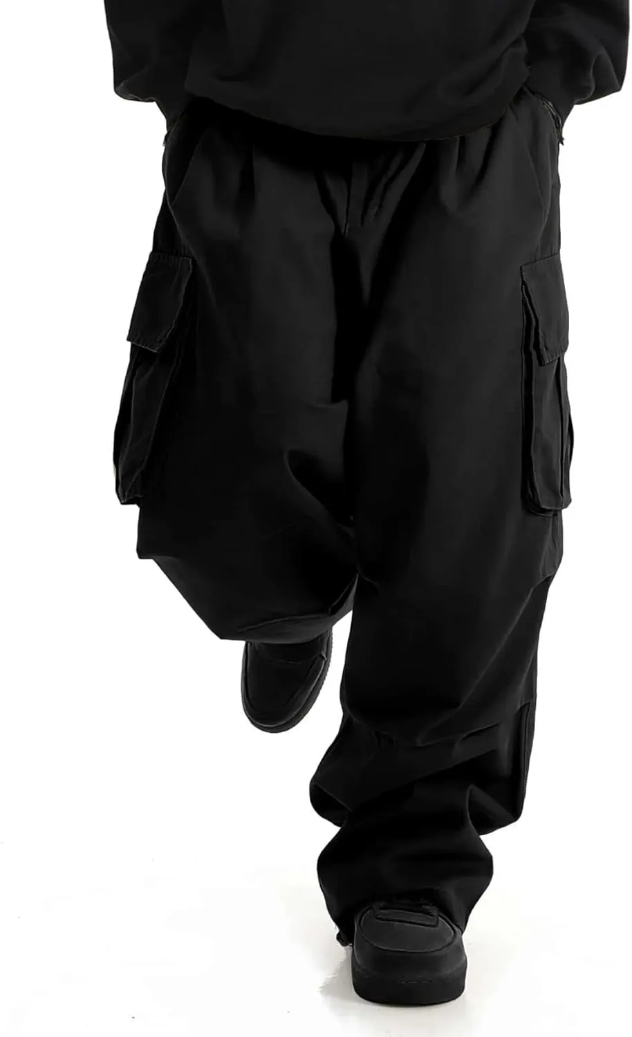 ZAFUL Men's Baggy Cargo Pants Casual Drawstring Loose Fit Hip Hop Pants Flap Pockets Trousers for Streetwear