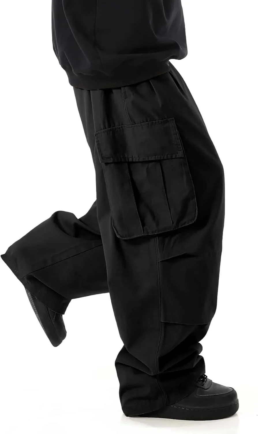 ZAFUL Men's Baggy Cargo Pants Casual Drawstring Loose Fit Hip Hop Pants Flap Pockets Trousers for Streetwear