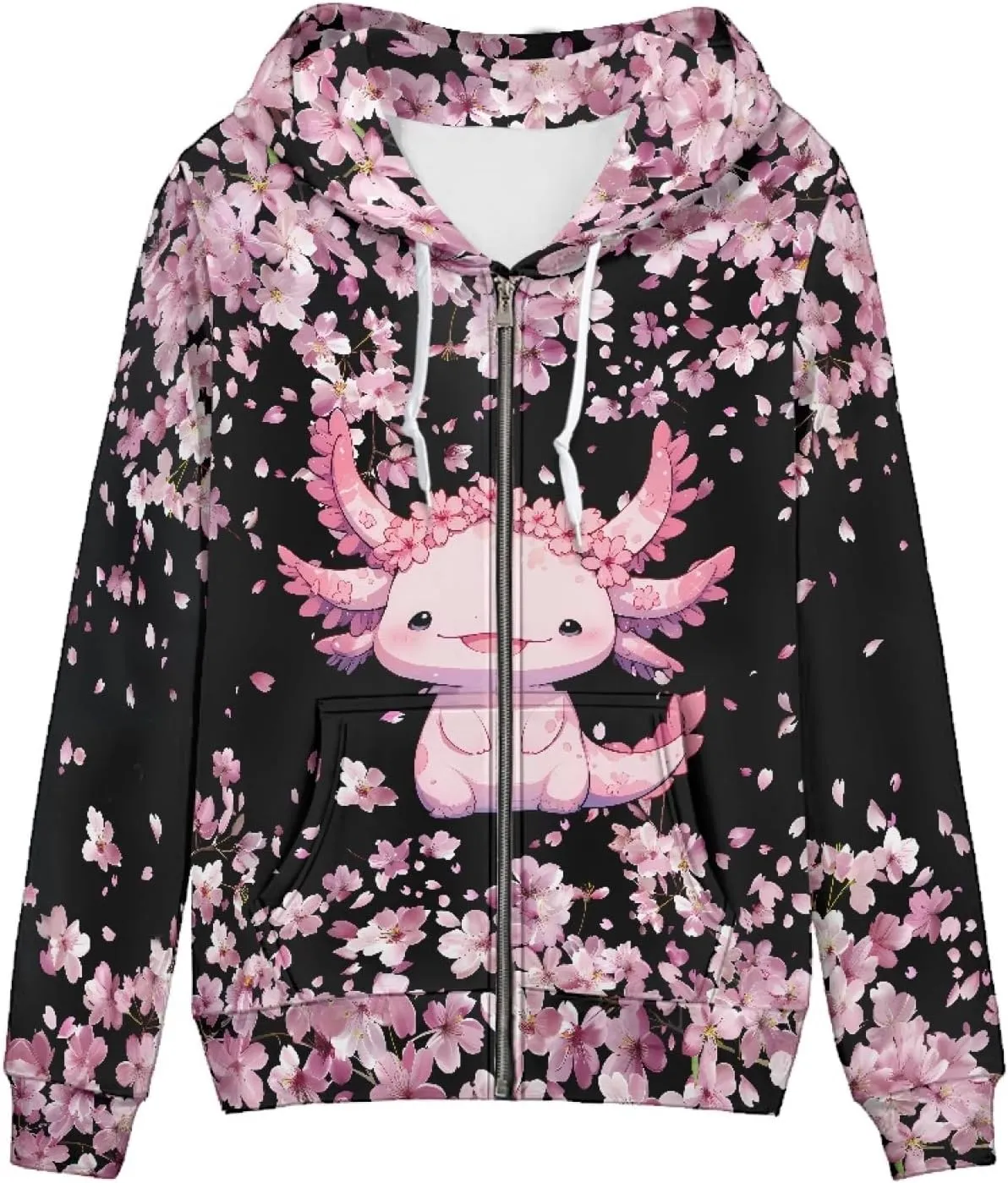 Zip up Trendy Hoodies for Women Novelty Graphic Long Sleeve Hooded with Pocket Sweatshirt Jacket Pullover XS-5XL