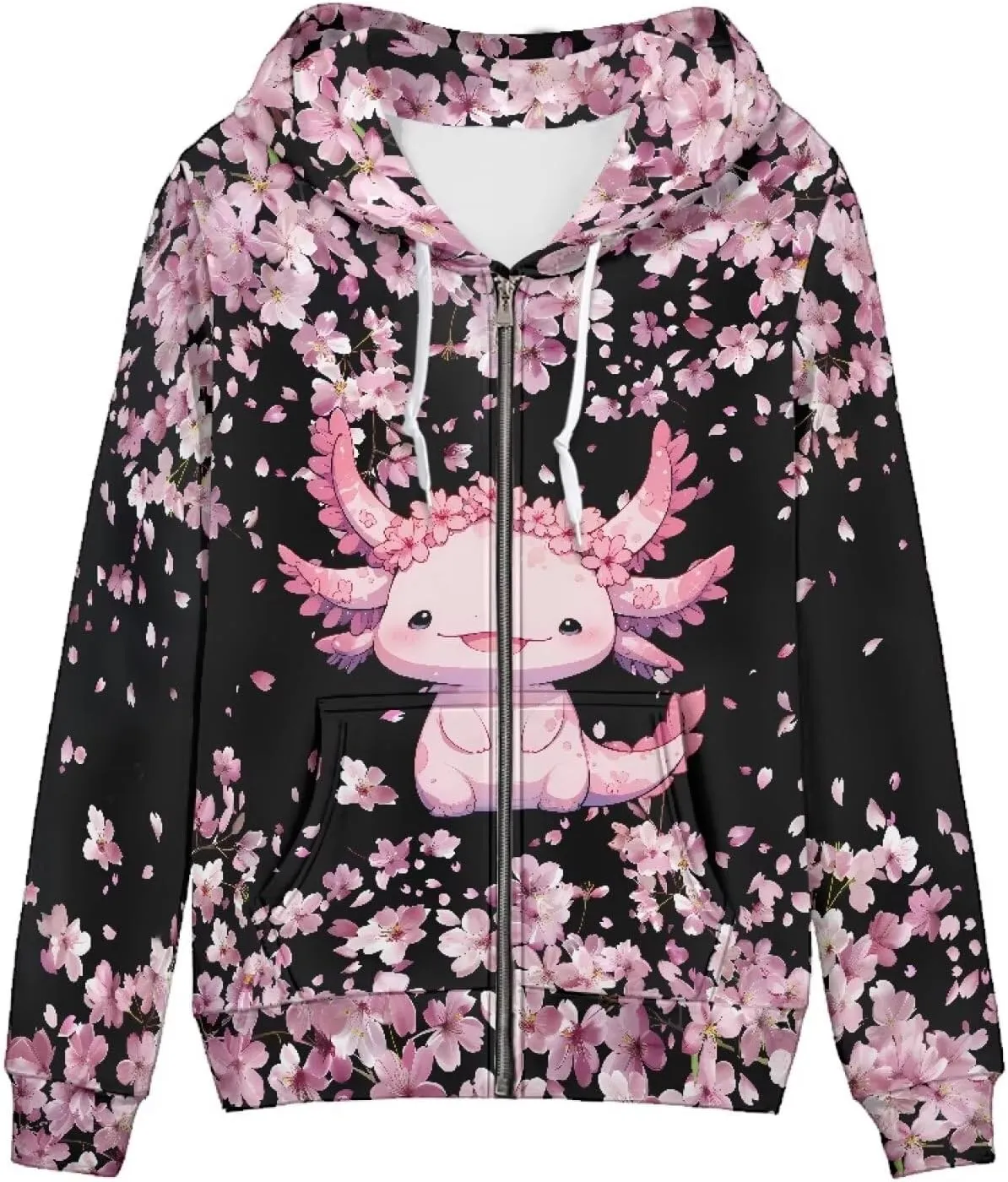 Zip up Trendy Hoodies for Women Novelty Graphic Long Sleeve Hooded with Pocket Sweatshirt Jacket Pullover XS-5XL
